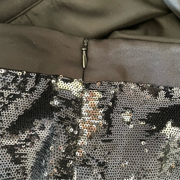 Trina Turk Black Silver Dark Navy Sequin‎ Mini Skirt - Picture 3 of 5